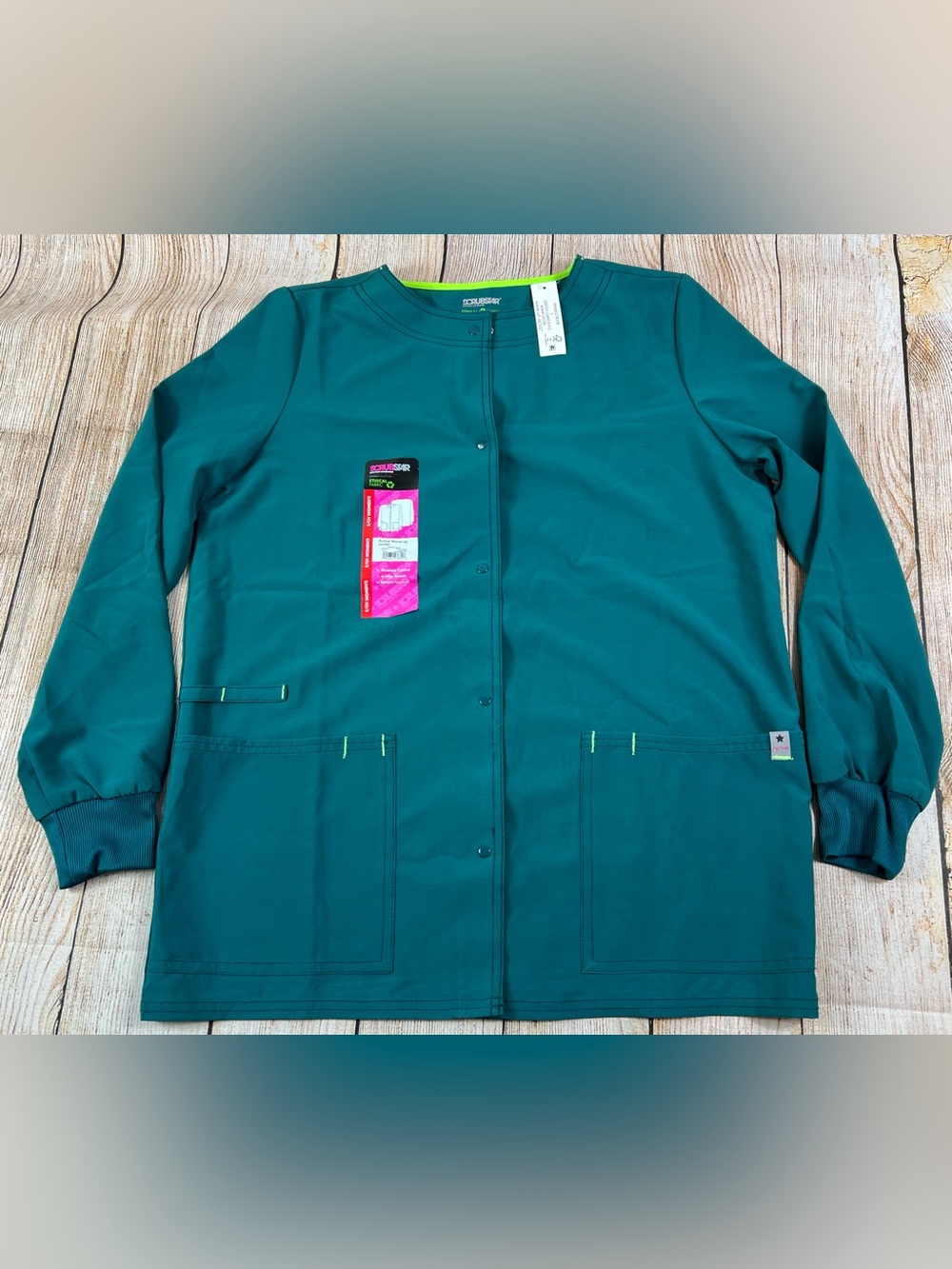 NWT Scrub Star Active Warm Up Work Jacket Green Size Small